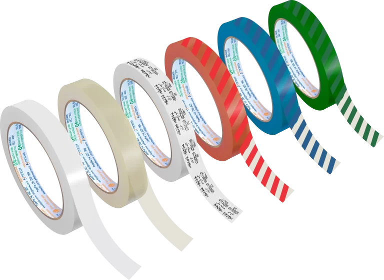 Fitas adesivas de 12mm impressas com datas e tarjadas para seladoras Jetfix