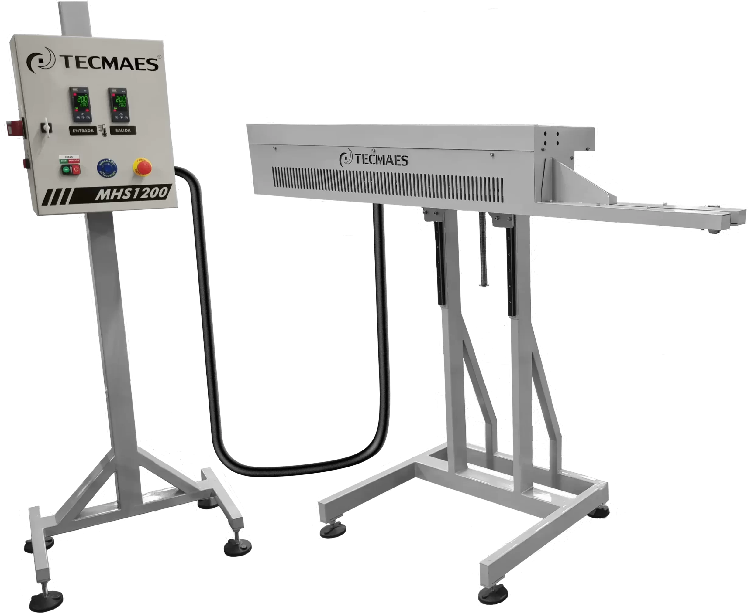 Seladora térmica para selagens de embalagens de ração.