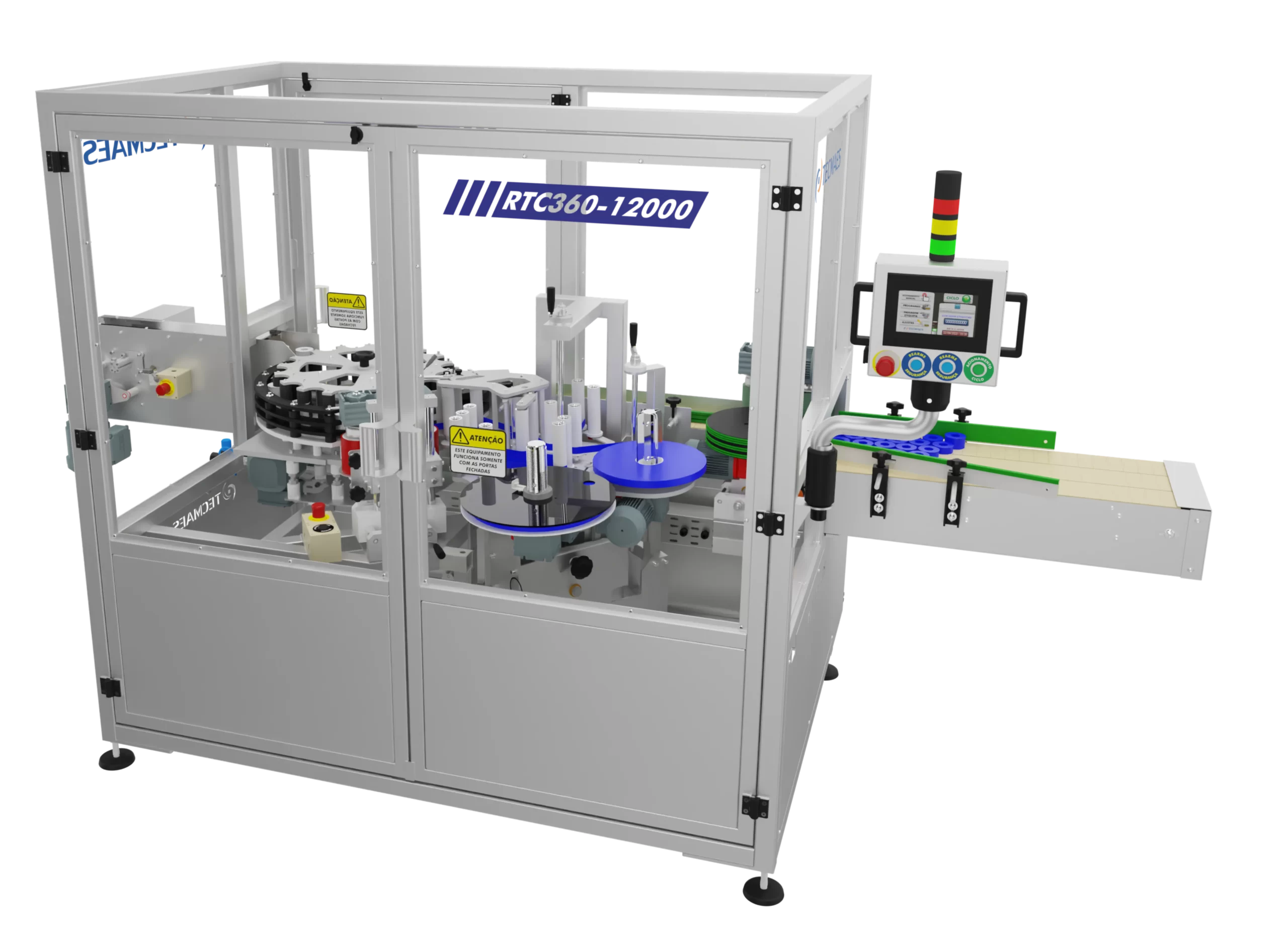Rotuladora Rotativa em INOX para produtos cilíndricos