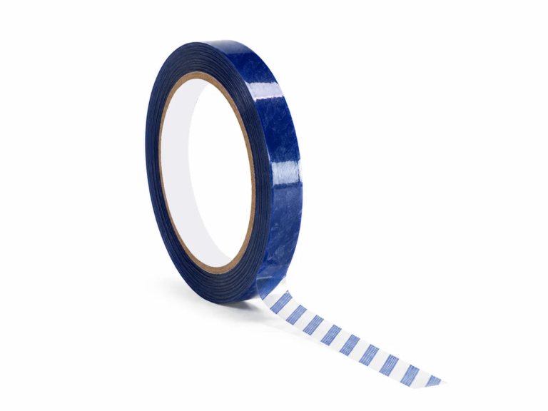 Fita adesiva tarjada azul de 12 mm x 80 m TECMAES